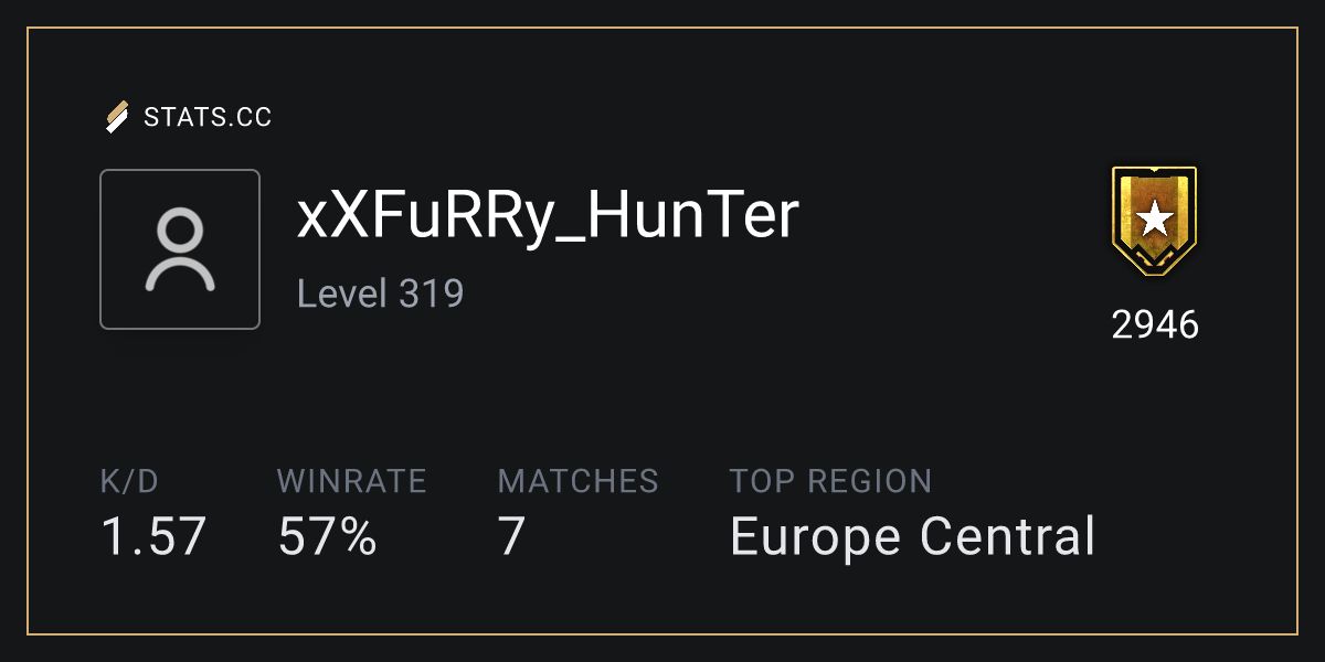 Siege Stats - Stats.CC xXFuRRy_HunTer - Rainbow Six Siege Player Stats