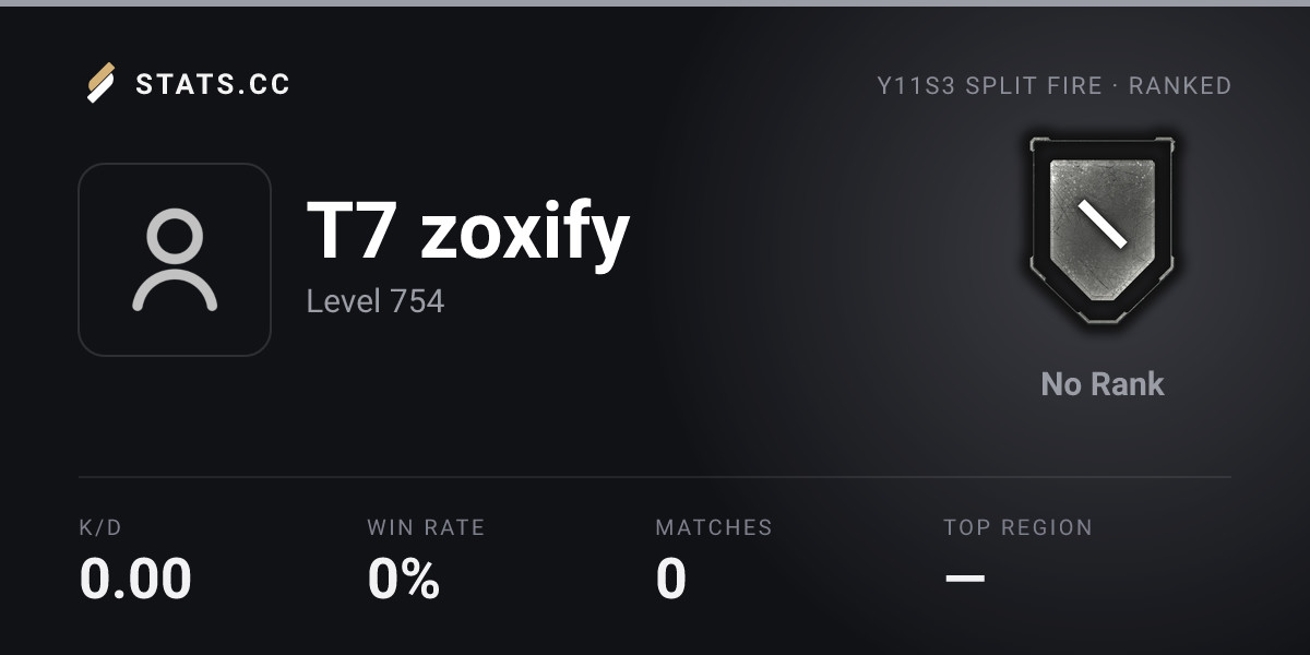 Siege Stats - Stats.CC T7 zoxify Seasons - Rainbow Six Siege Player Stats