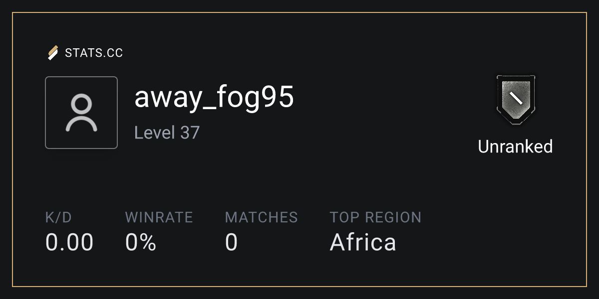 Siege Stats - Stats.CC away_fog95 - Rainbow Six Siege Player Stats