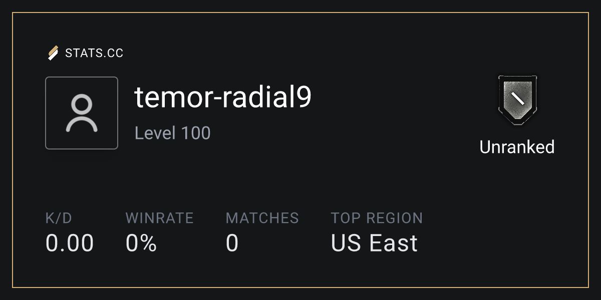 Siege Stats - Stats.CC temor-radial9 - Rainbow Six Siege Player Stats