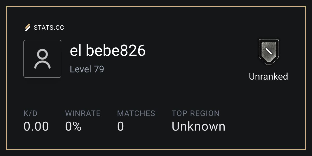Siege Stats - Stats.CC el bebe826 - Rainbow Six Siege Player Stats