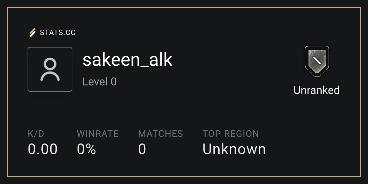 Siege Stats - Stats.CC sakeen_alk Seasons - Rainbow Six Siege Player Stats