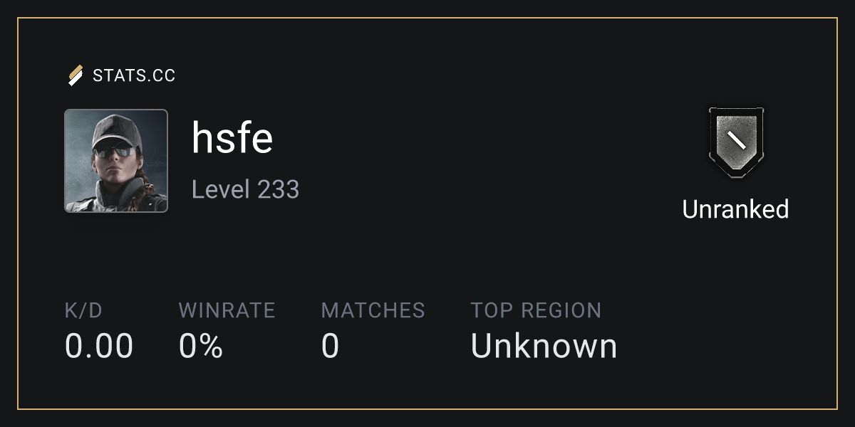 Siege Stats - Stats.CC hsfe - Rainbow Six Siege Player Stats