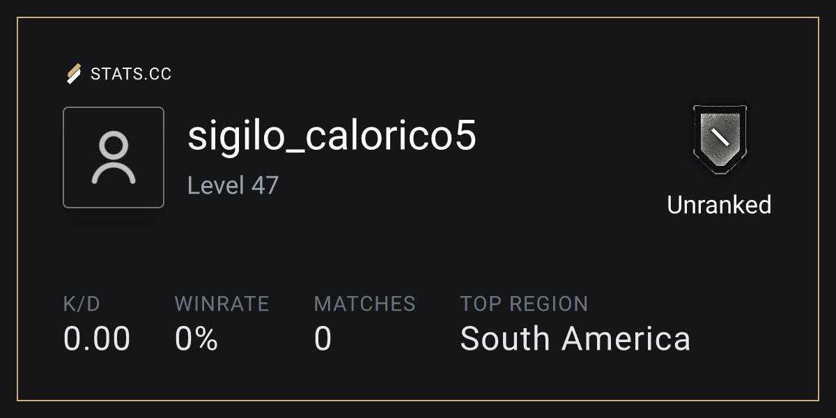 Siege Stats - Stats.CC sigilo_calorico5 - Rainbow Six Siege Player Stats